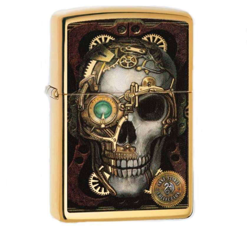 Zippo Anne Stokes benzines öngyújtó - steampunk koponya mintával